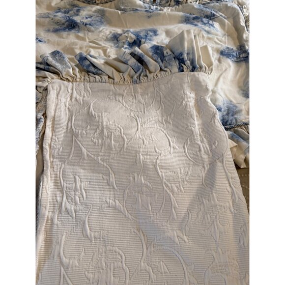 2 French Country Toile Blue Off White Custom made Ruffled Pillow Shams Standard - Picture 4 of 6